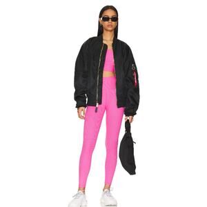 Year of Ours Bandier Rib Leggings Hot Pink Womens XL